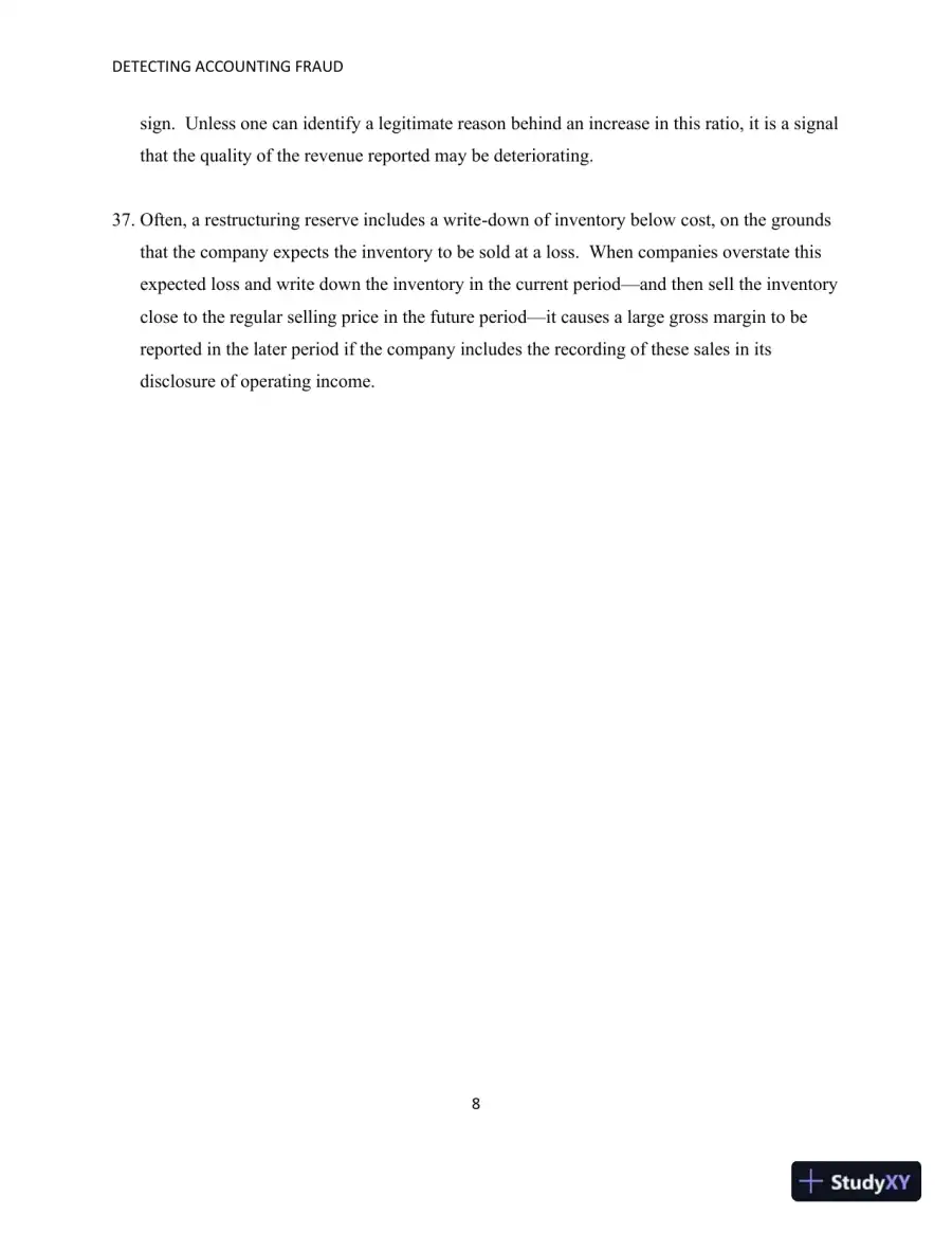 Solution Manual for Detecting Accounting Fraud: Analysis and Ethics, page 26