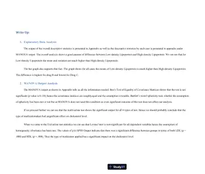Analyzing the Impact of Medication on Cholesterol Levels: A MANOVA Approach - Page 3 preview image