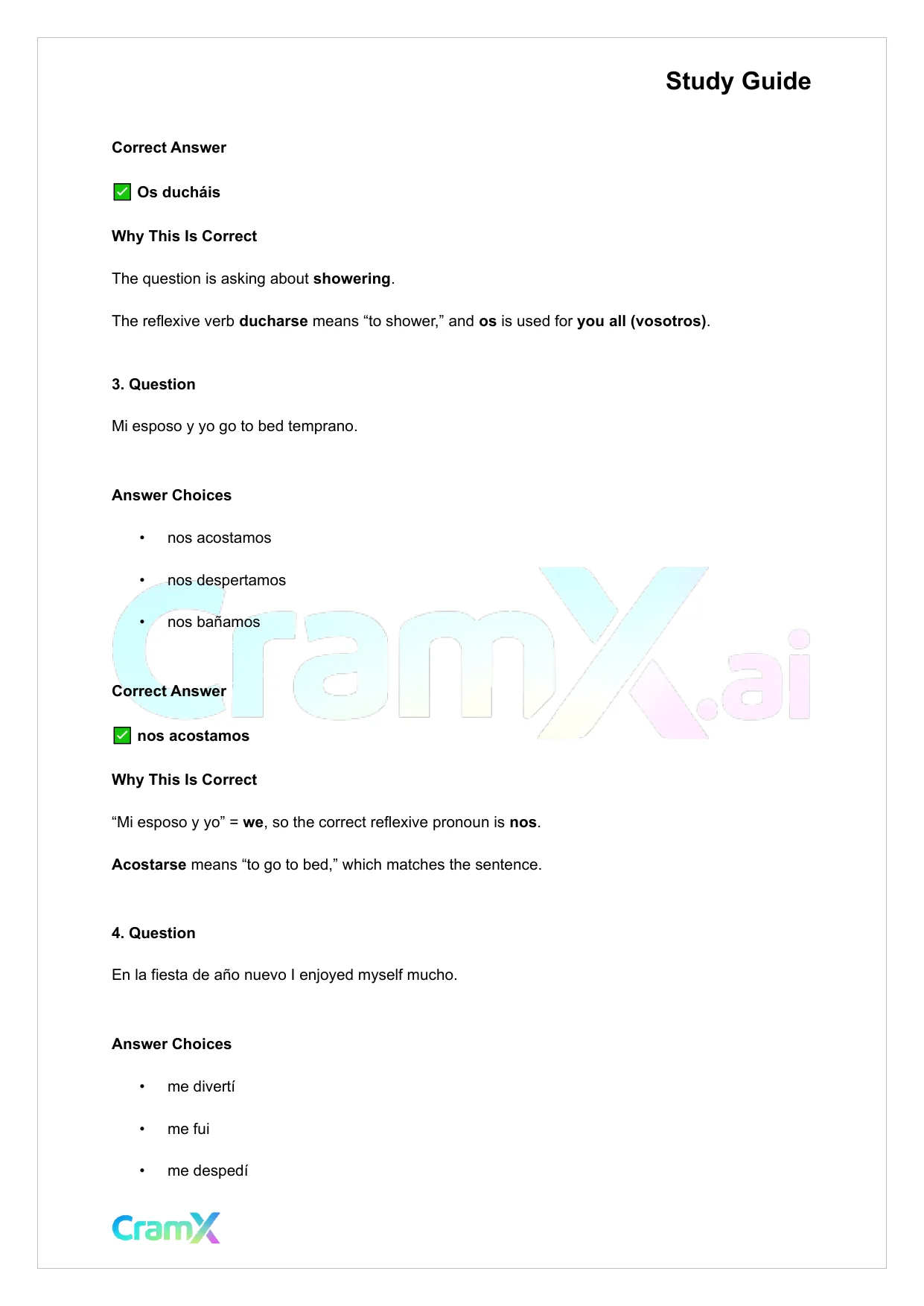 Spanish I - Reflexive, Prepositional, and Demonstrative Pronouns - Page 2 preview image