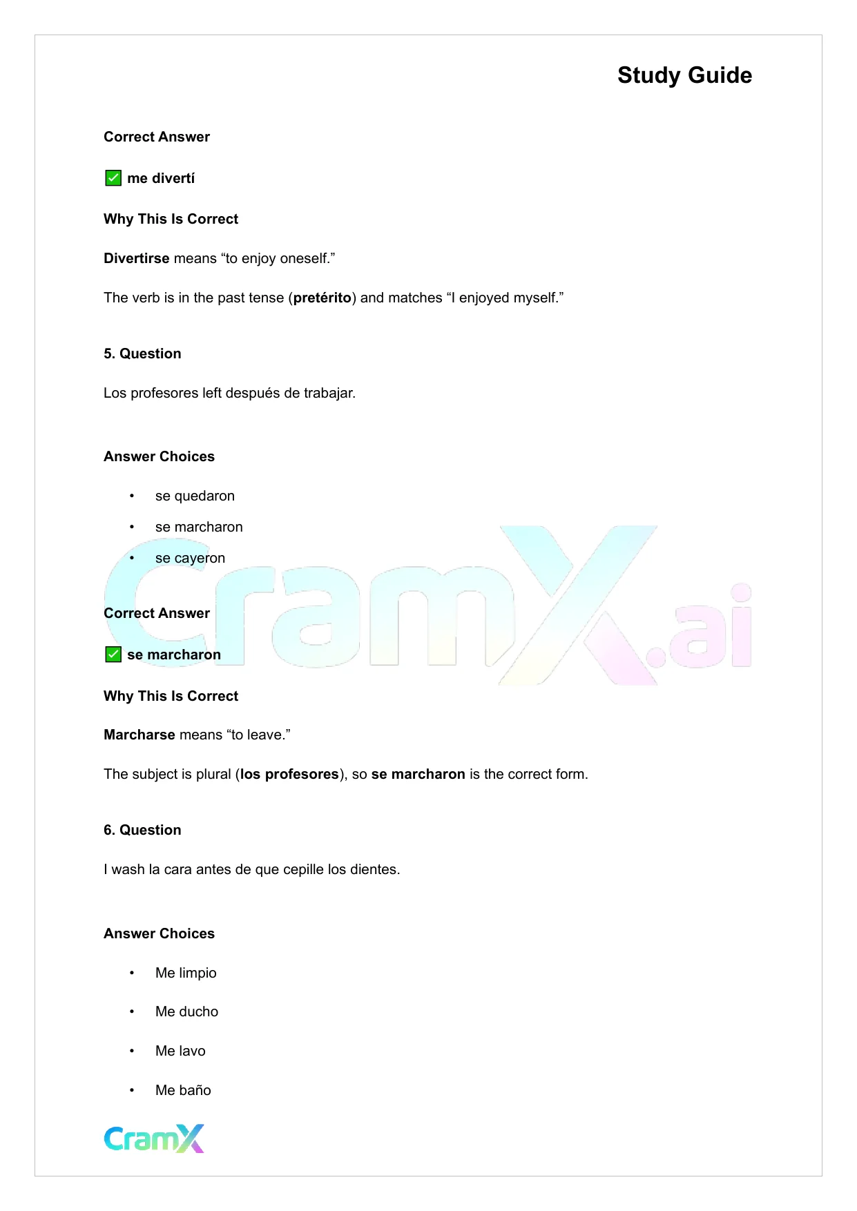 Spanish I - Reflexive, Prepositional, and Demonstrative Pronouns - Page 3 preview image