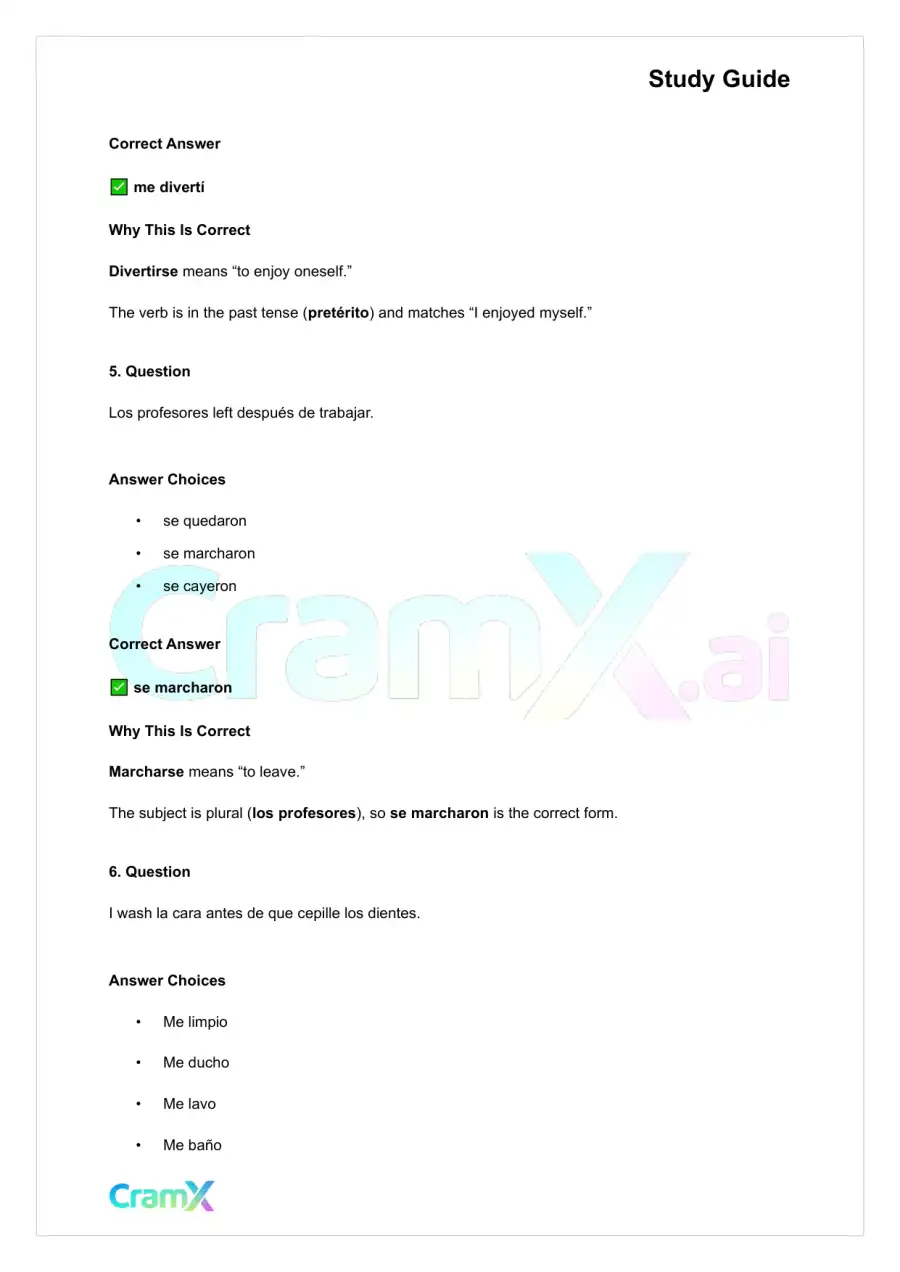 Spanish I - Reflexive, Prepositional, and Demonstrative Pronouns, page 3
