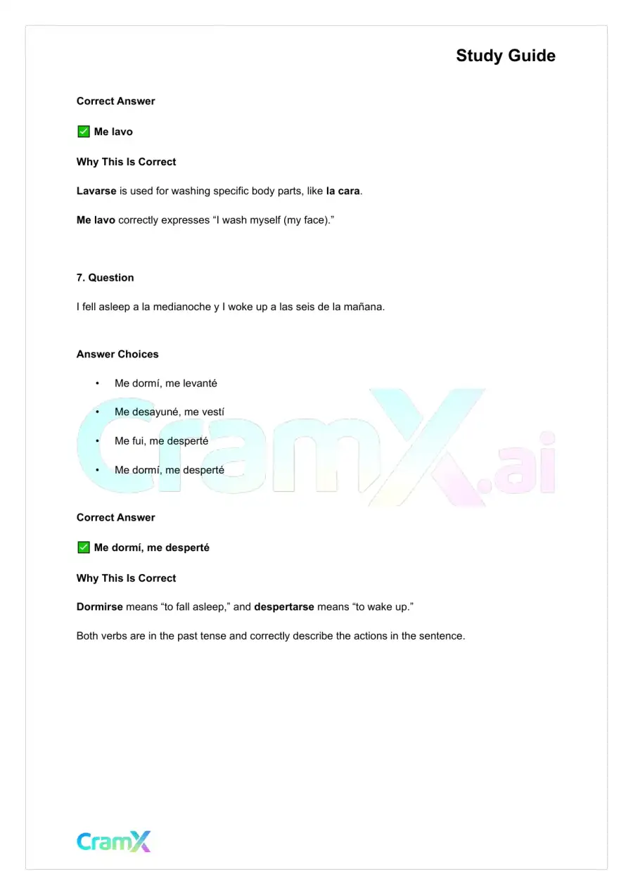 Spanish I - Reflexive, Prepositional, and Demonstrative Pronouns, page 4