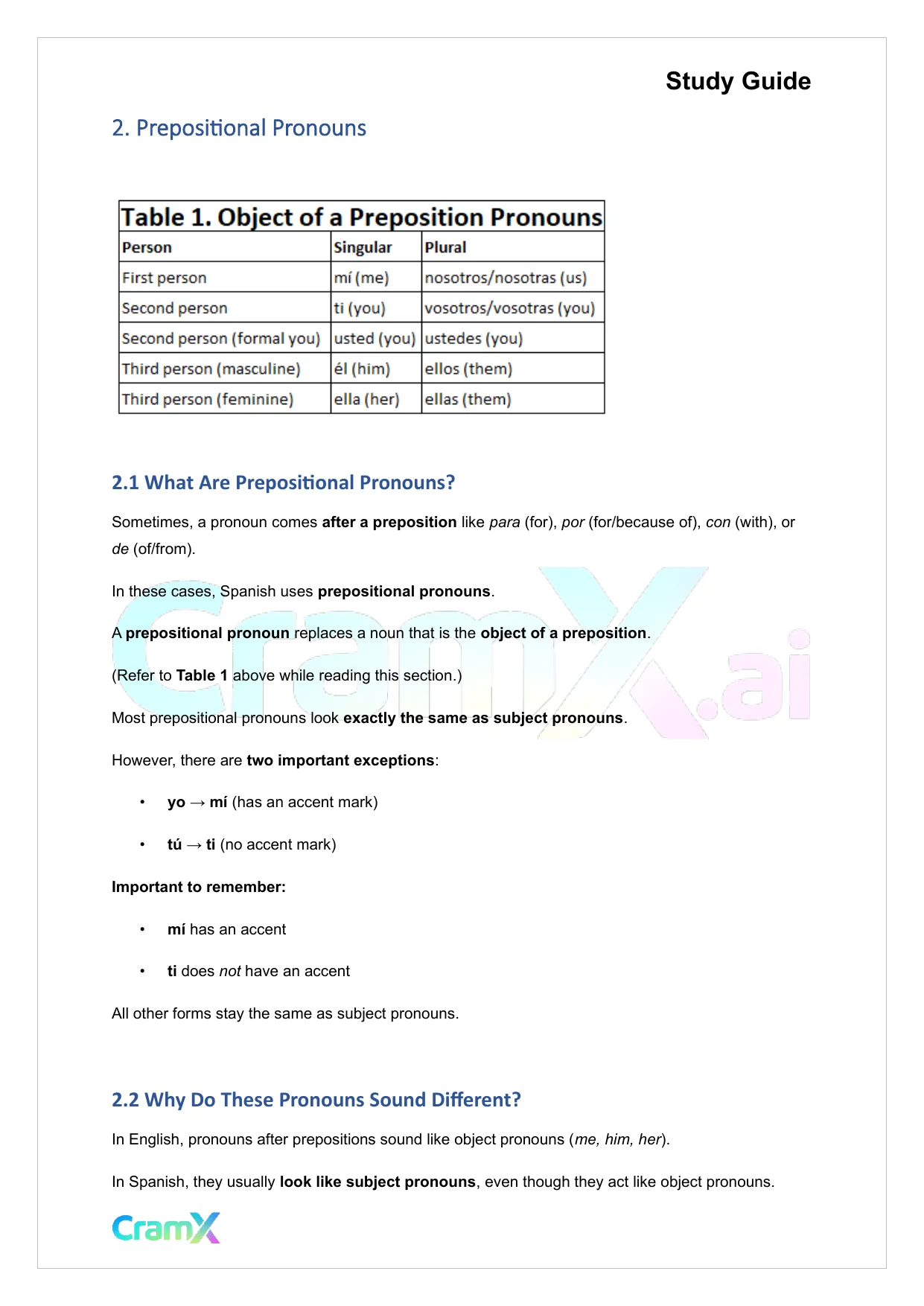 Spanish I - Reflexive, Prepositional, and Demonstrative Pronouns - Page 5 preview image