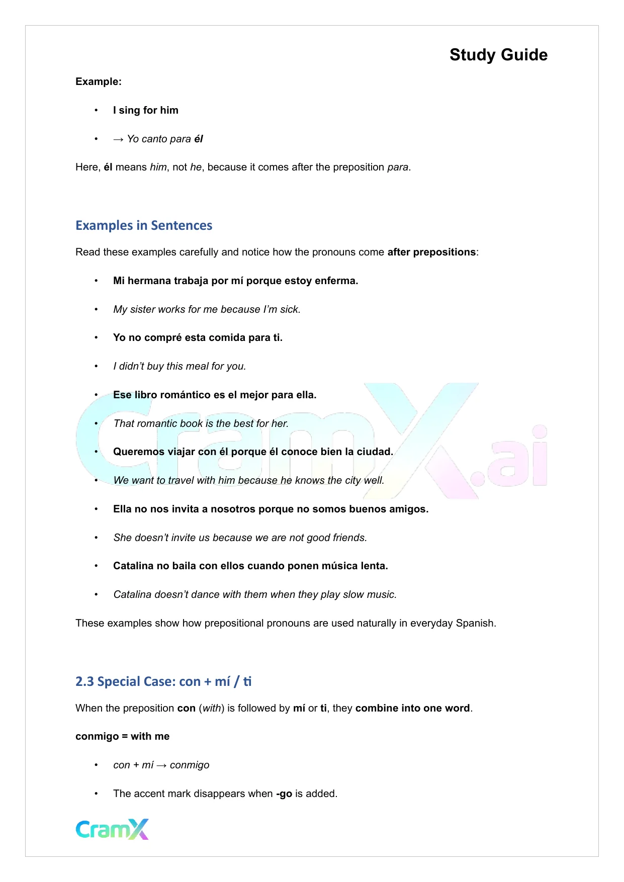 Spanish I - Reflexive, Prepositional, and Demonstrative Pronouns - Page 6 preview image