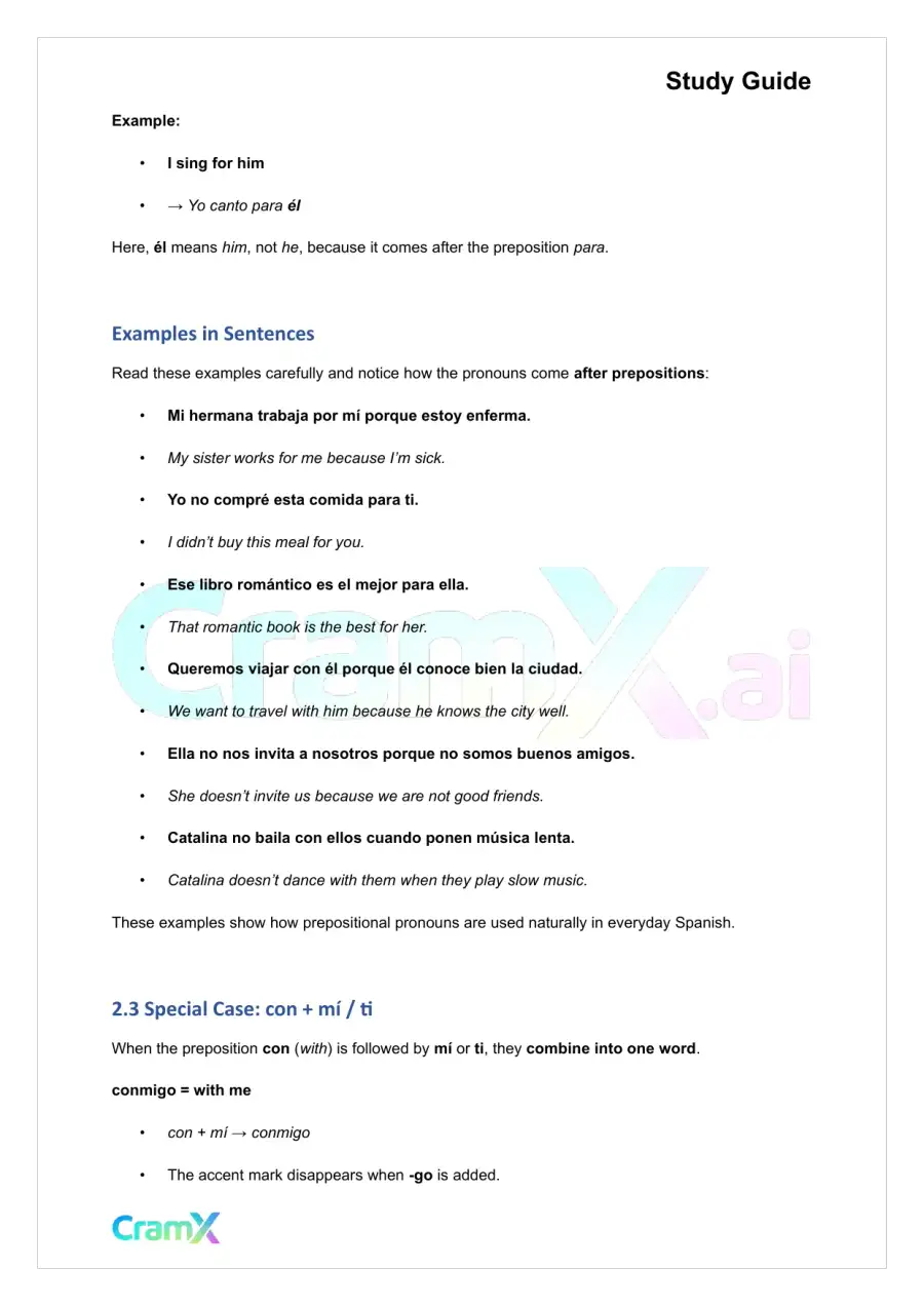Spanish I - Reflexive, Prepositional, and Demonstrative Pronouns, page 6