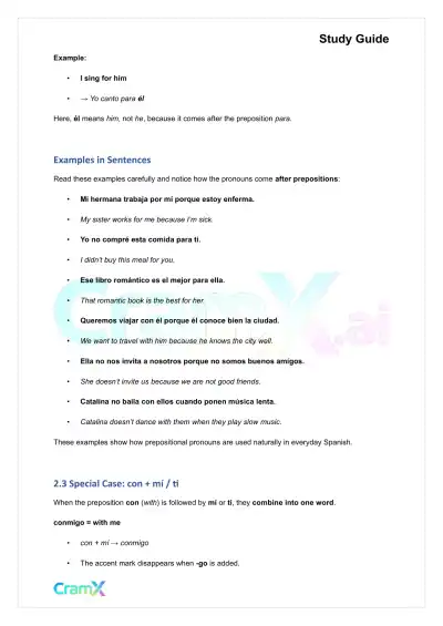 Spanish I - Reflexive, Prepositional, and Demonstrative Pronouns - Page 6 preview image