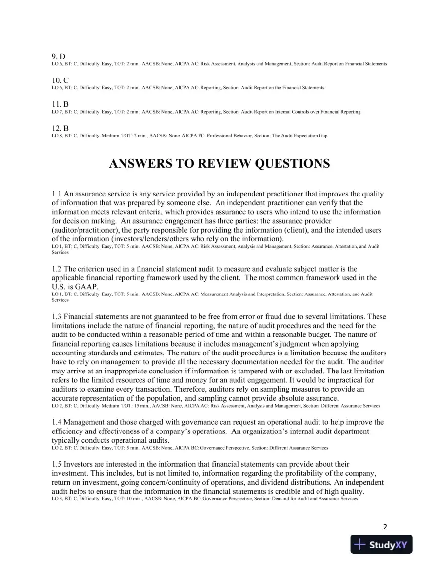 Solution Manual For Auditing: A Practical Approach with Data Analytics, 1st Edition, page 3