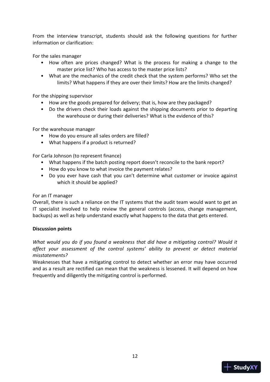 Cloud 9 Ltd. : An Audit Case Study, First Canadian Edition Class Notes, page 12