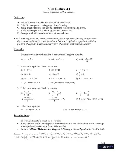 Solution Manual for Intermediate Algebra, 6th Edition - Page 12 preview image