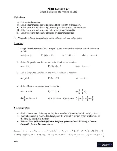 Solution Manual for Intermediate Algebra, 6th Edition - Page 15 preview image
