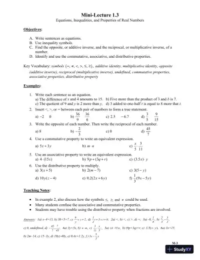 Solution Manual for Intermediate Algebra, 6th Edition - Page 6 preview image