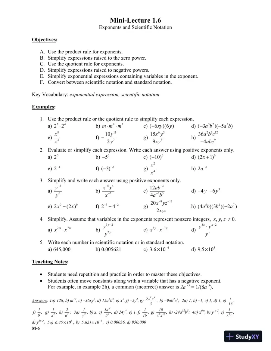Solution Manual for Intermediate Algebra, 6th Edition, page 9