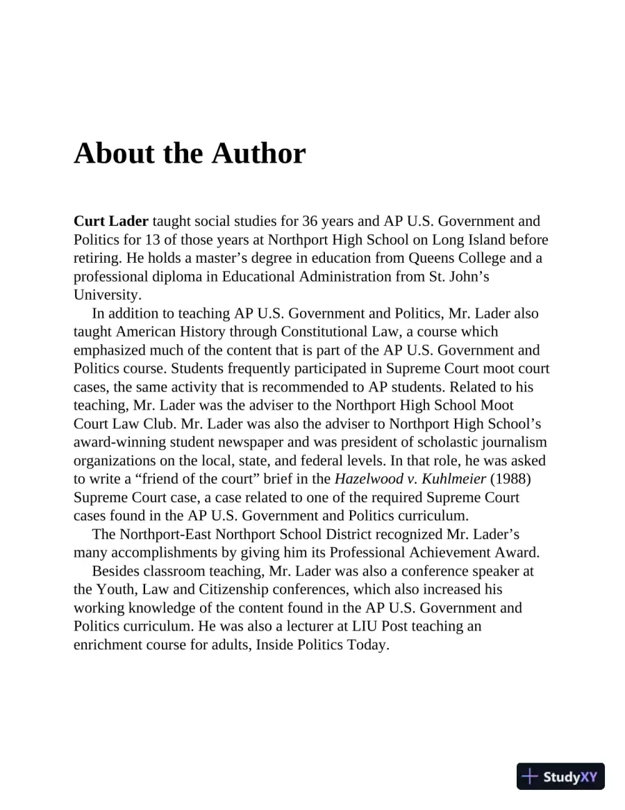 AP U.S. Government and Politics Premium, 2022-2023: 6 Practice Tests + Comprehensive Review + Online Practice (2022), page 7