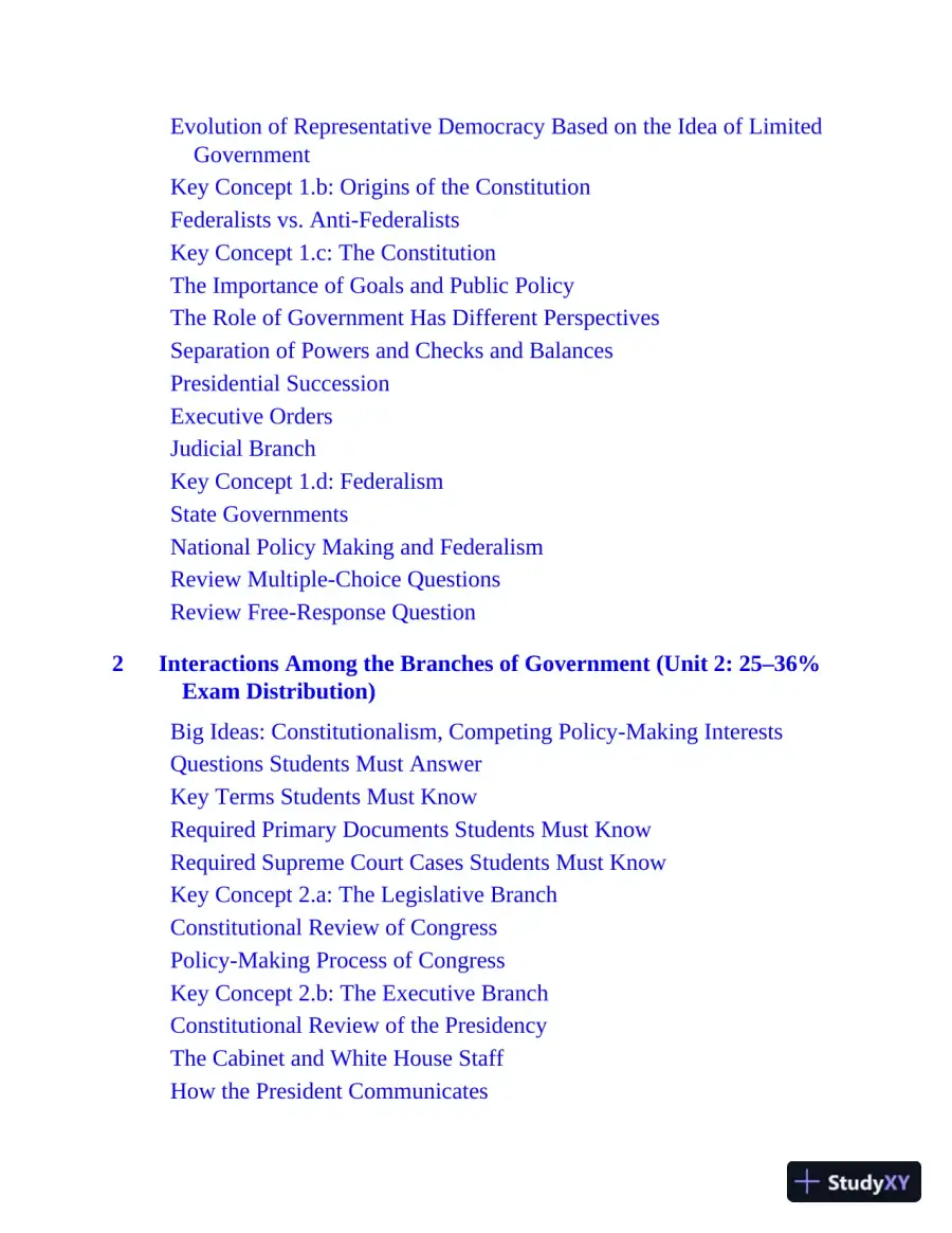 AP U.S. Government and Politics Premium, 2022-2023: 6 Practice Tests + Comprehensive Review + Online Practice (2022), page 9