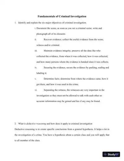Fundamentals Of Criminal Investigation - Page 1 preview image