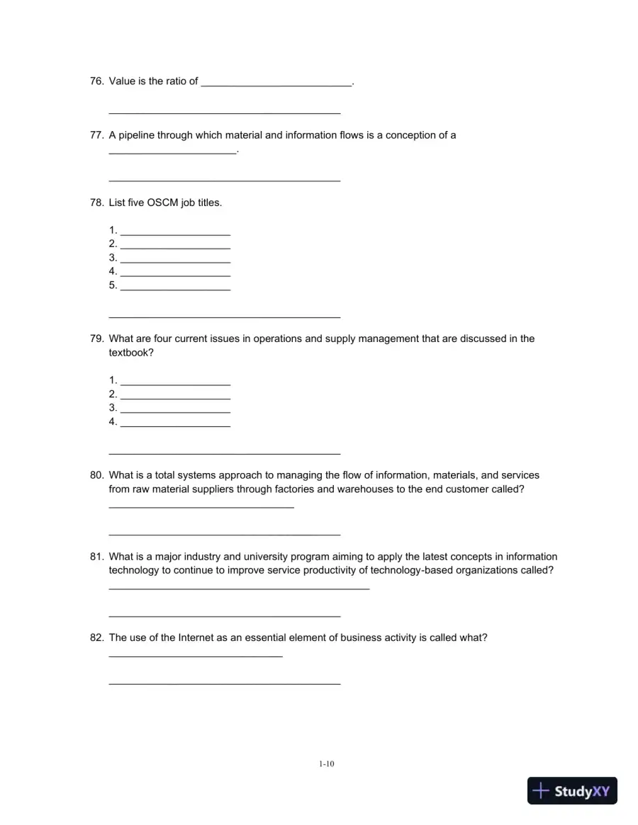 Test Bank For Operations And Supply Chain Management, 14th Edition, page 11