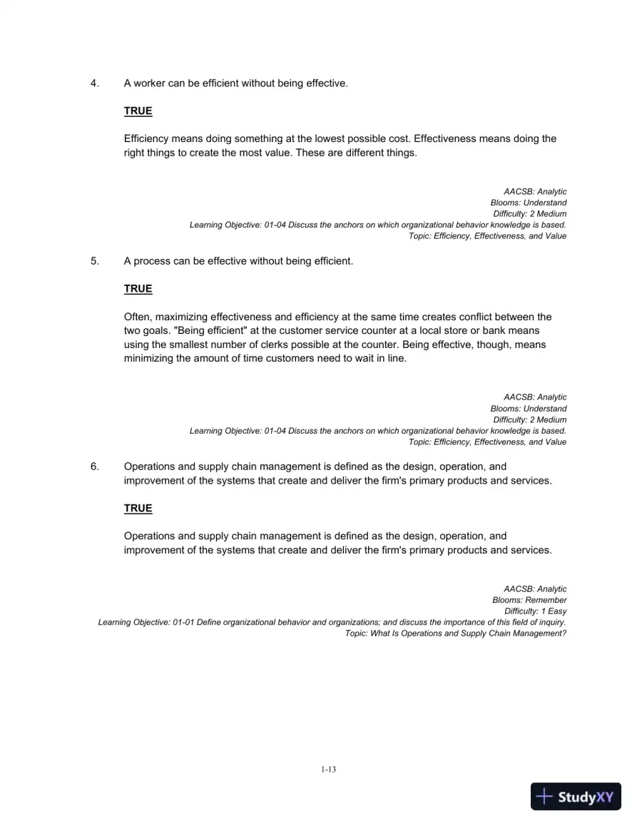 Test Bank For Operations And Supply Chain Management, 14th Edition, page 14