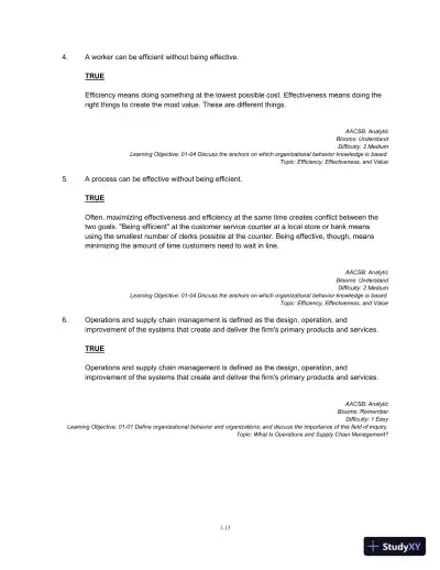 Test Bank For Operations And Supply Chain Management, 14th Edition - Page 14 preview image