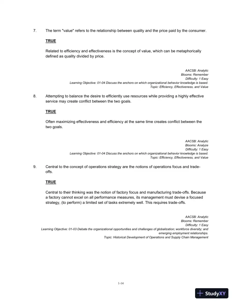 Test Bank For Operations And Supply Chain Management, 14th Edition, page 15