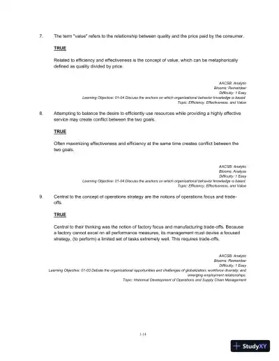 Test Bank For Operations And Supply Chain Management, 14th Edition - Page 15 preview image