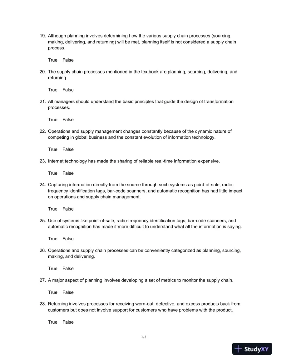 Test Bank For Operations And Supply Chain Management, 14th Edition, page 4