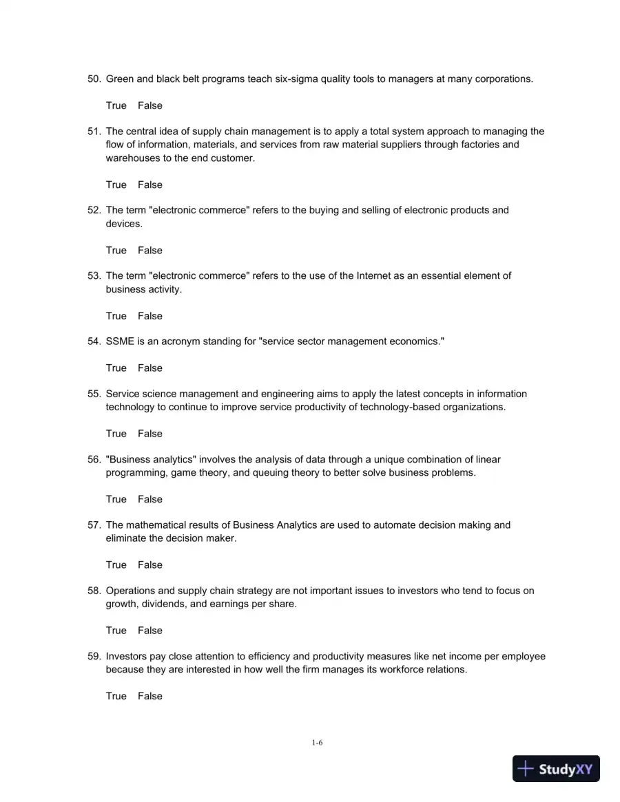 Test Bank For Operations And Supply Chain Management, 14th Edition, page 7
