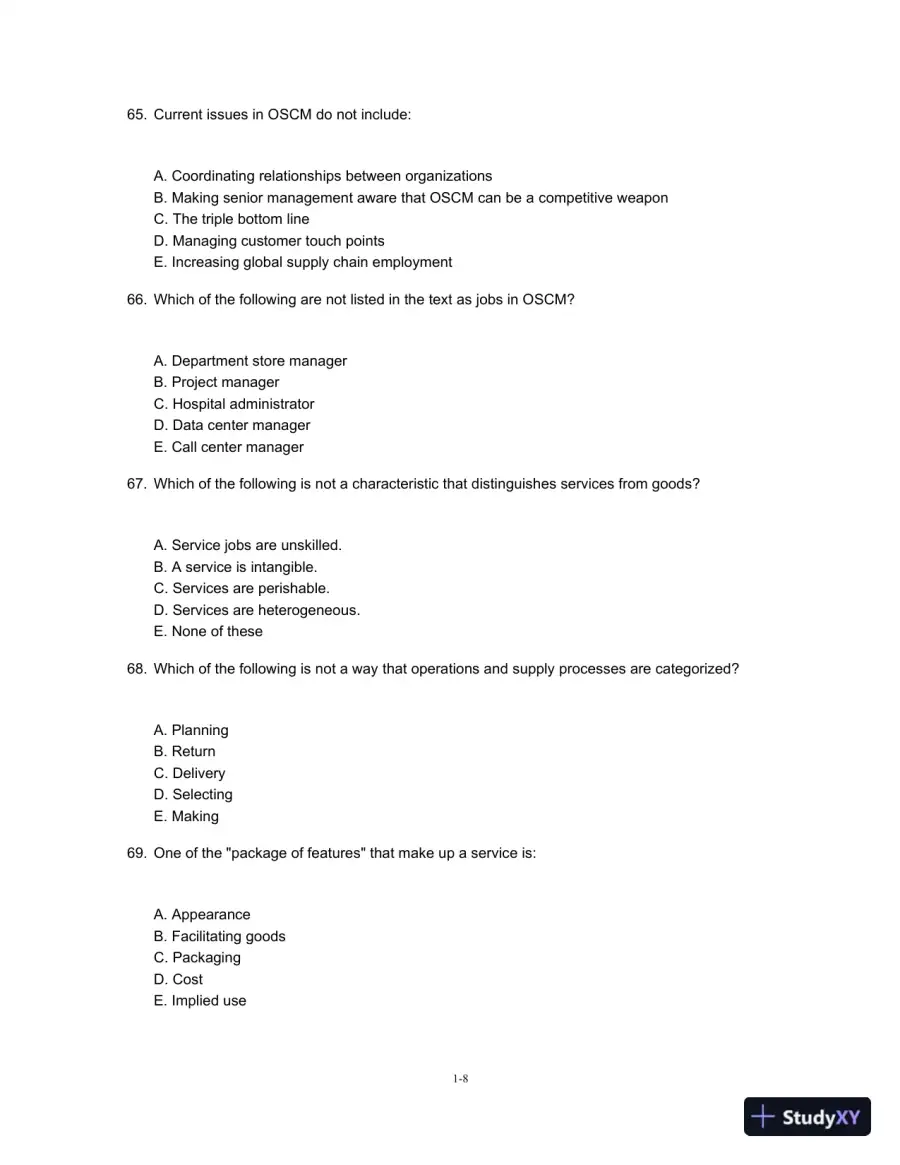Test Bank For Operations And Supply Chain Management, 14th Edition, page 9