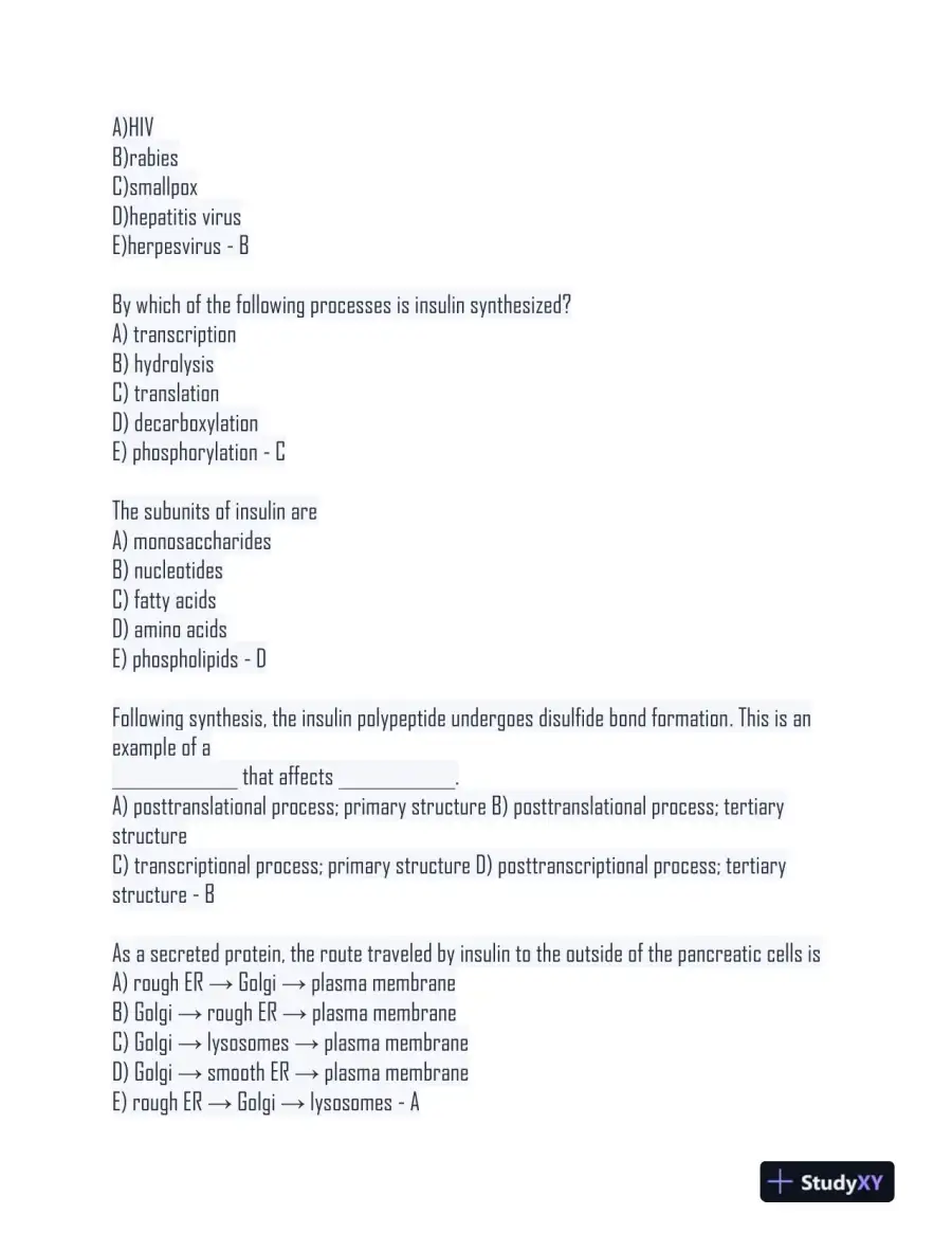 BS161 Biology Final Exam With Answers (194 Solved Questions), page 10