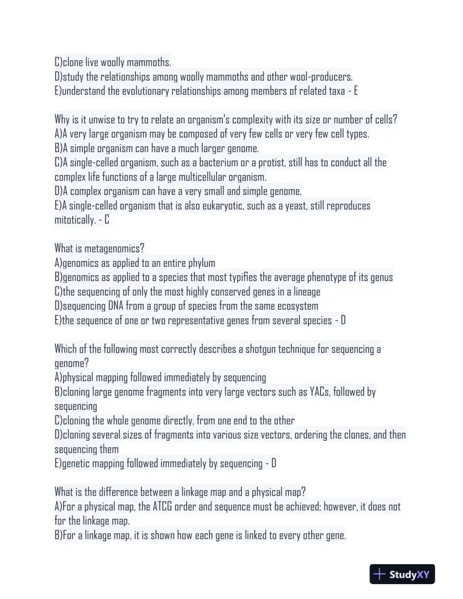 BS161 Biology Final Exam With Answers (194 Solved Questions), page 3