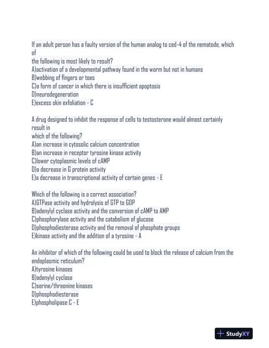 BS161 Biology Final Exam With Answers (194 Solved Questions), page 6