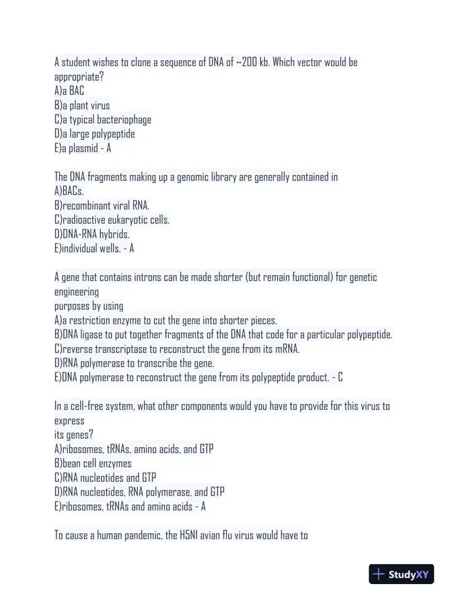 BS161 Biology Final Exam With Answers (194 Solved Questions), page 8