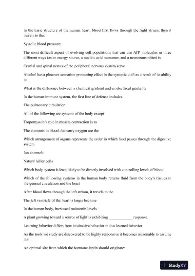 Liberty University BIOL 101 Quiz 5 Complete Solutions Correct Answers Key - Page 3 preview image