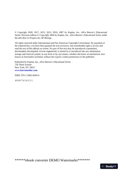 AP Biology: With 2 Practice Tests (2020) - Page 7 preview image