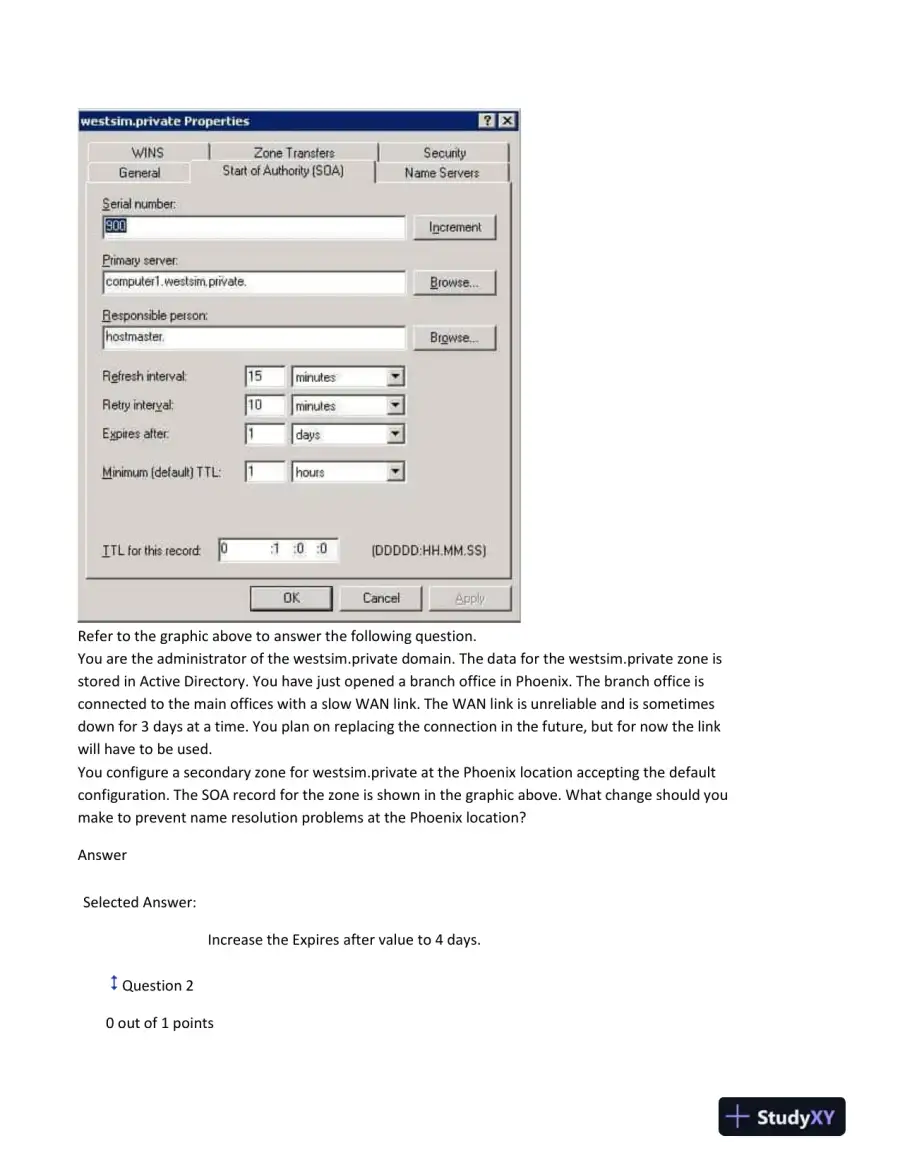 DNS Configuration and Troubleshooting Assignment, page 3