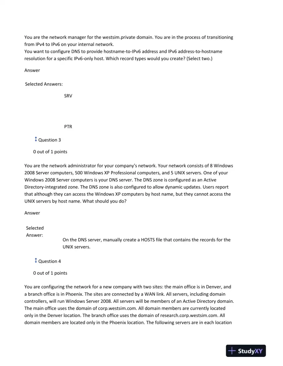 DNS Configuration and Troubleshooting Assignment, page 4