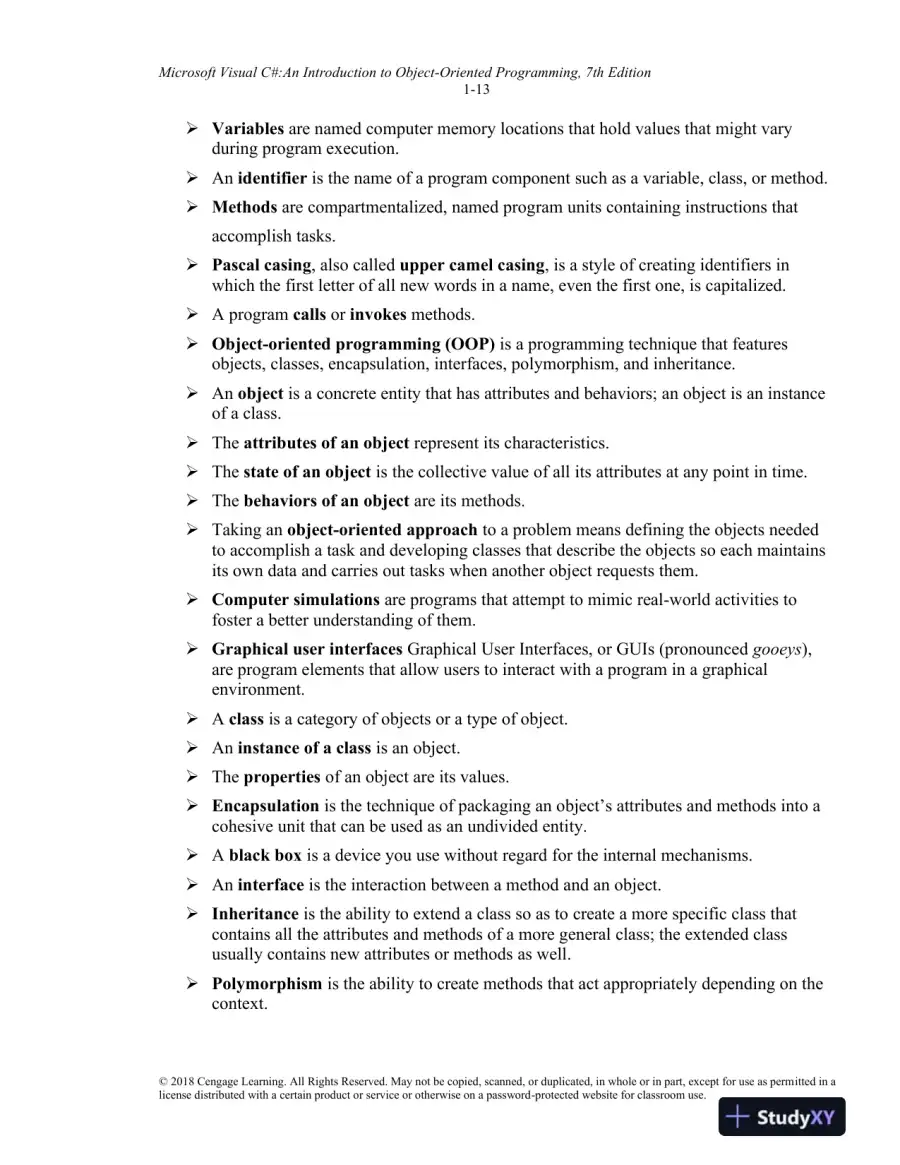 Lecture Notes for Microsoft Visual C#: An Introduction to Object-Oriented Programming, 7th Edition, page 14