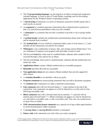 Lecture Notes for Microsoft Visual C#: An Introduction to Object-Oriented Programming, 7th Edition - Page 15 preview image