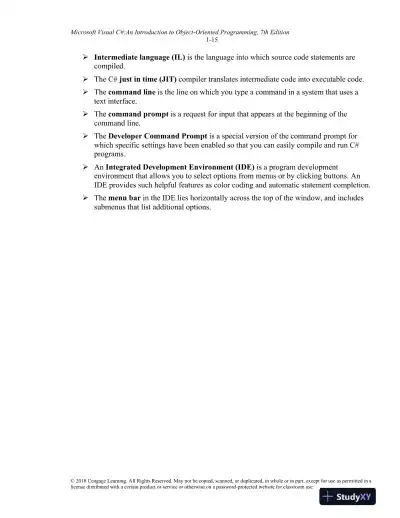 Lecture Notes for Microsoft Visual C#: An Introduction to Object-Oriented Programming, 7th Edition - Page 16 preview image