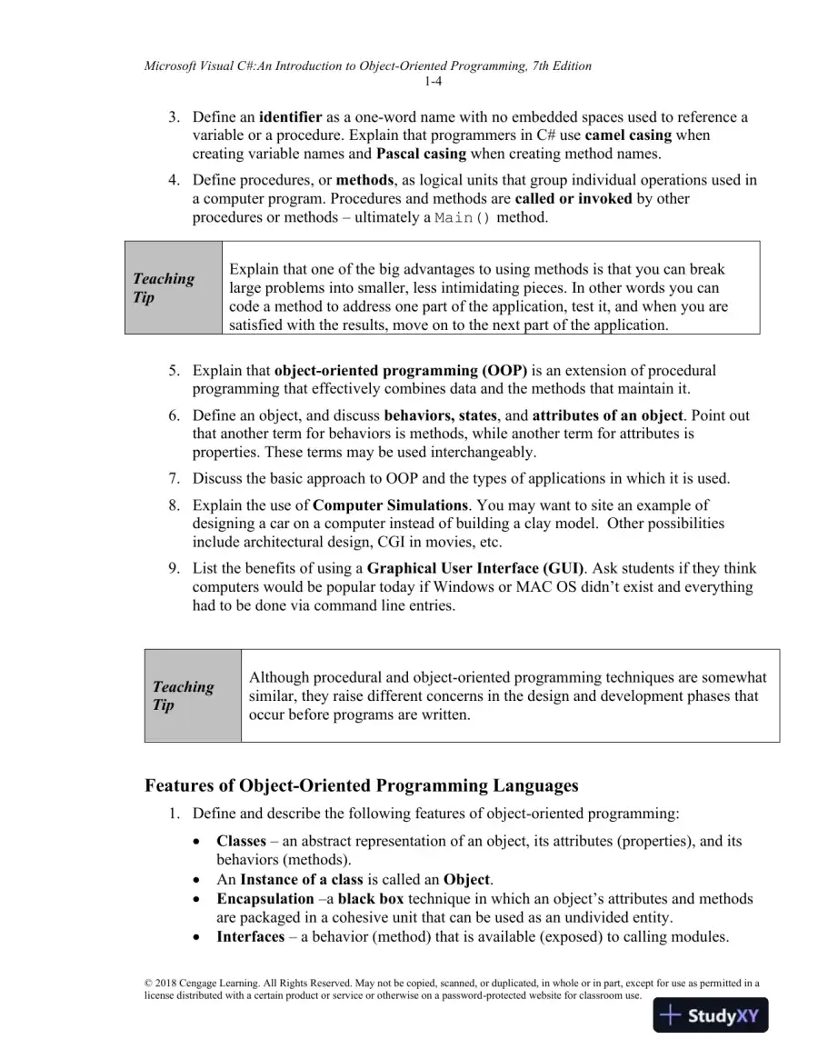 Lecture Notes for Microsoft Visual C#: An Introduction to Object-Oriented Programming, 7th Edition, page 5