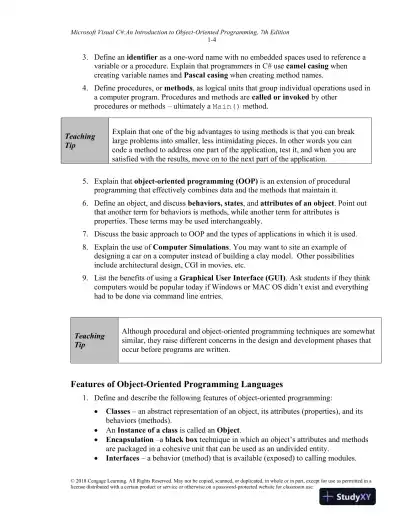 Lecture Notes for Microsoft Visual C#: An Introduction to Object-Oriented Programming, 7th Edition - Page 5 preview image