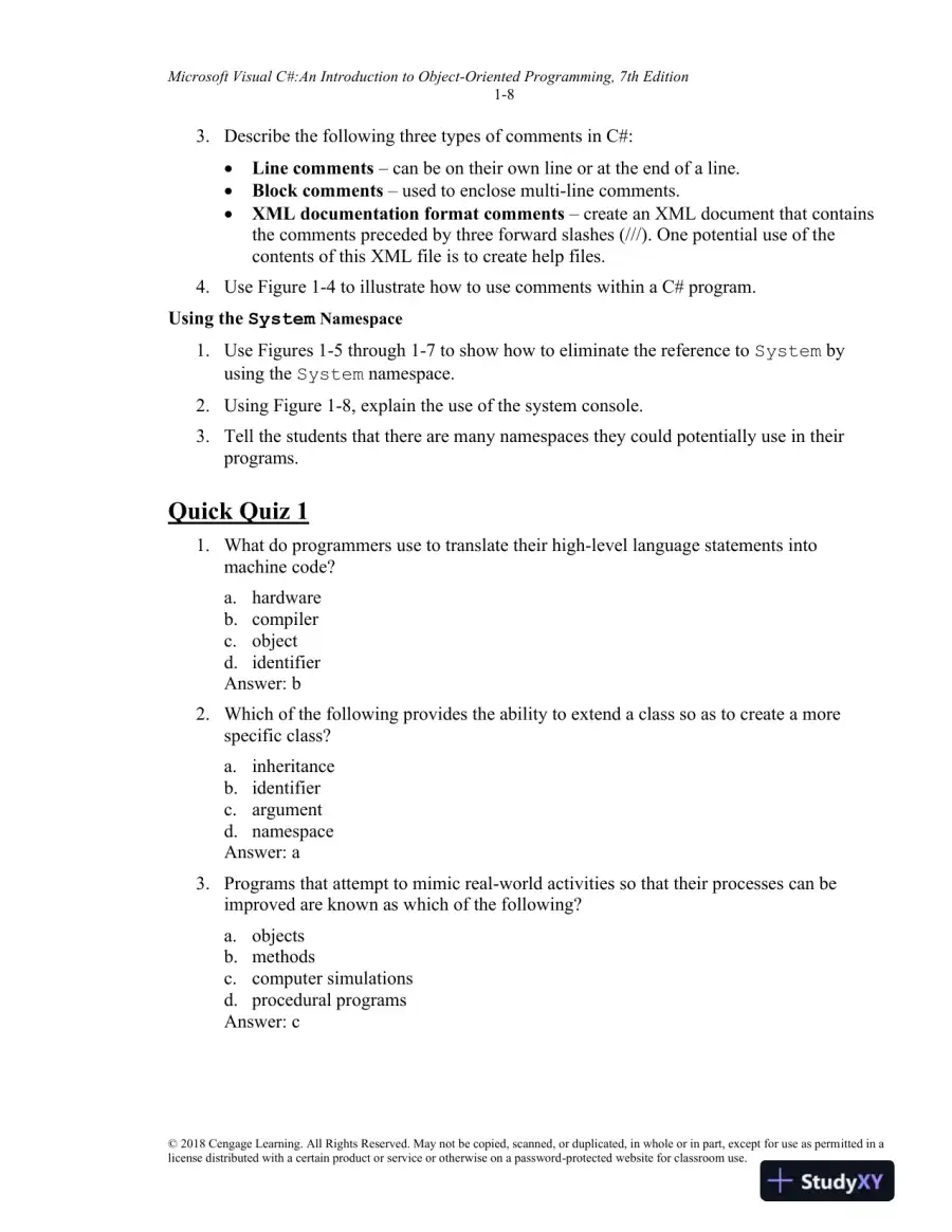 Lecture Notes for Microsoft Visual C#: An Introduction to Object-Oriented Programming, 7th Edition, page 9