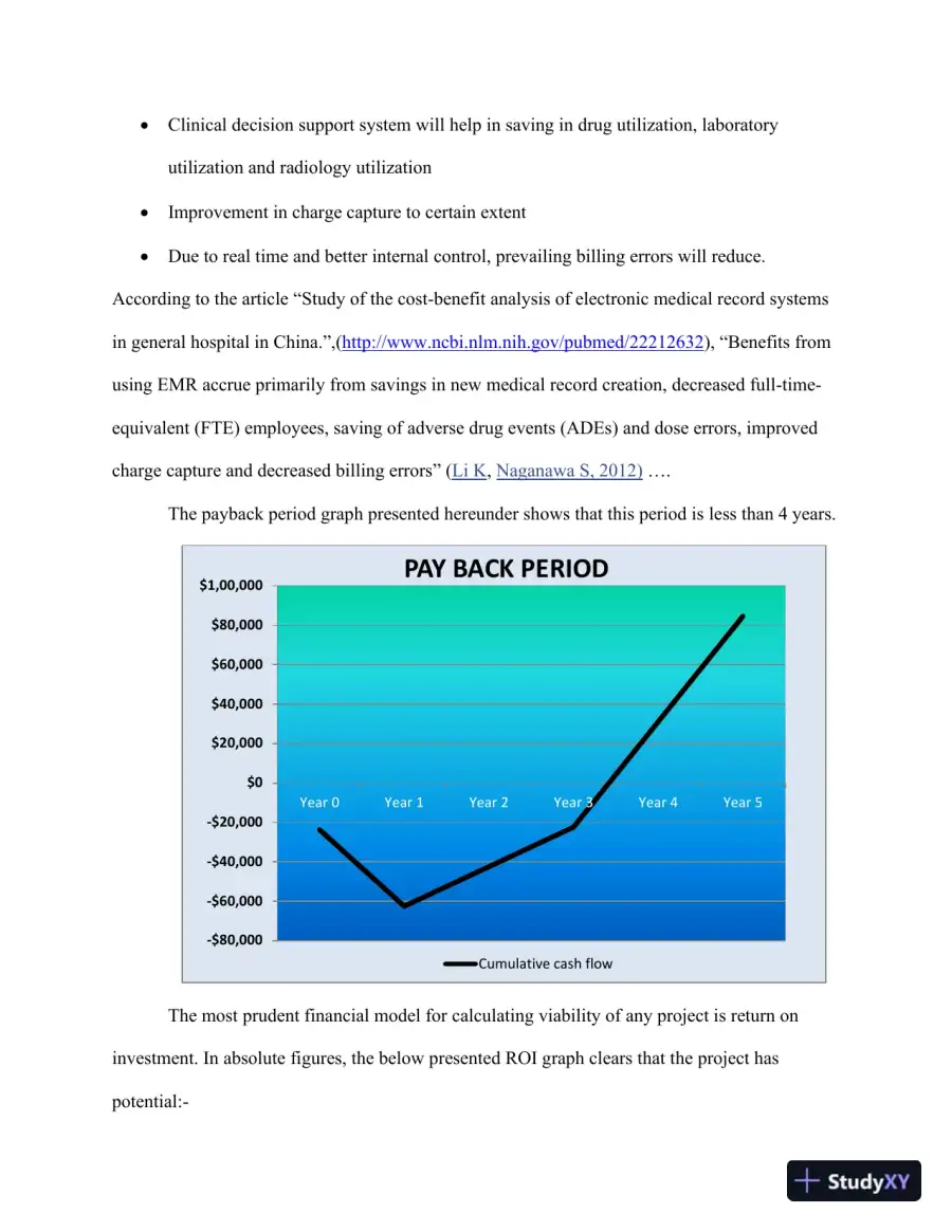 Financial Evaluation And Cost-Benefit Analysis Of Electronic Medical Record (EMR) Implementation At Somerset Medical Center, page 4