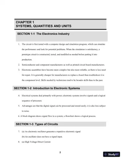 Solution Manual For Electronics Fundamentals: A Systems Approach, 1st Edition - Page 4 preview image