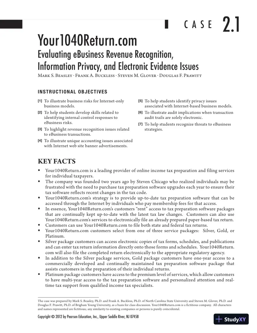 Solution Manual for Auditing Cases: An Interactive Learning Approach, 5th Edition, page 26