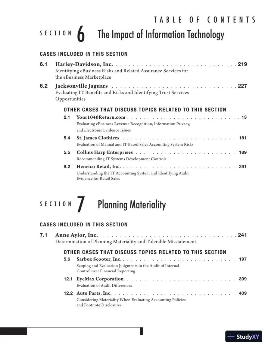 Solution Manual for Auditing Cases: An Interactive Learning Approach, 5th Edition, page 6