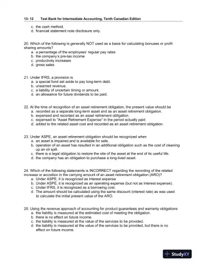 Intermediate Accounting, Volume 2, 10th Canadian Edition Test Bank - Page 13 preview image