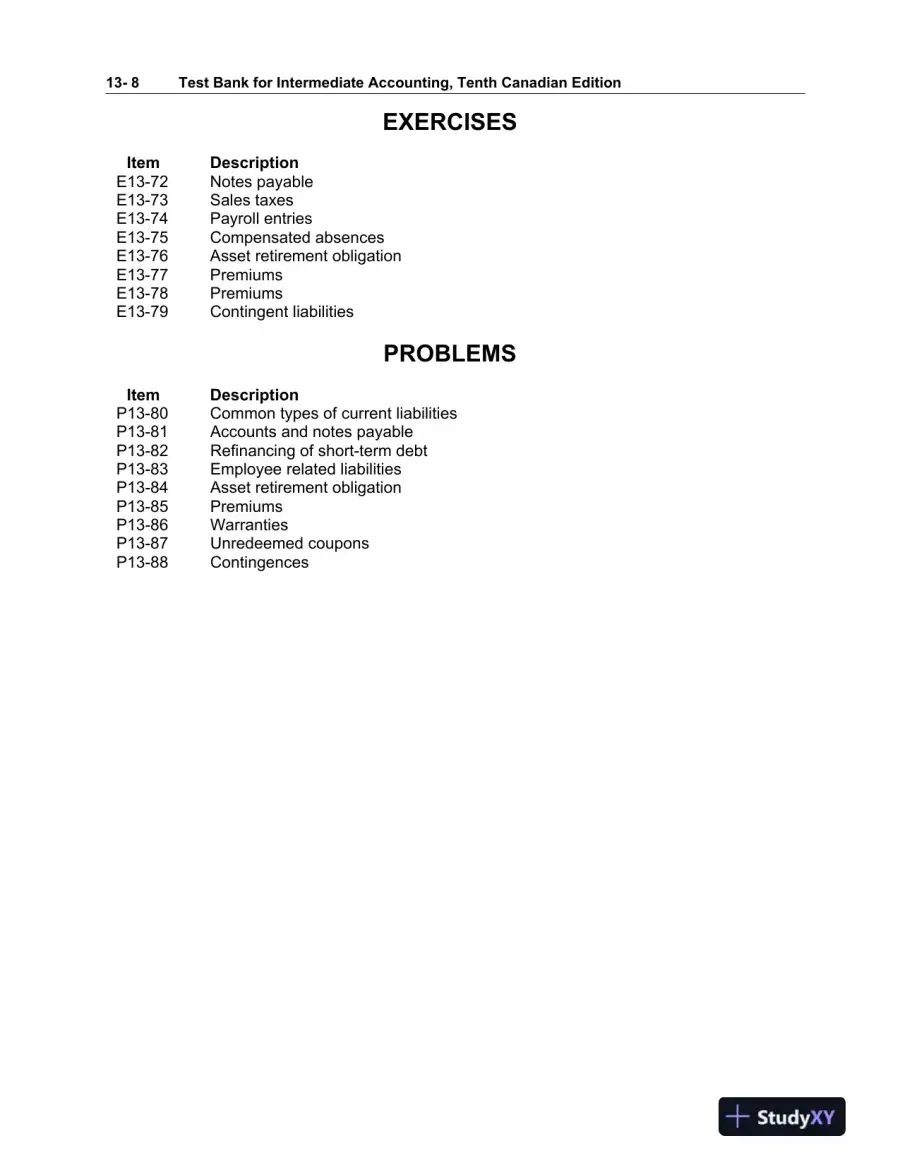 Intermediate Accounting, Volume 2, 10th Canadian Edition Test Bank, page 9