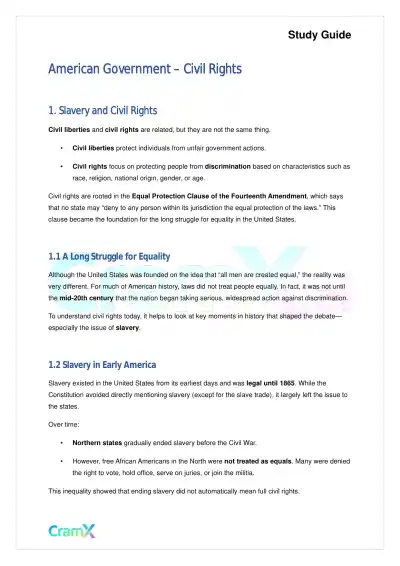 American Government - Civil Rights - Page 1 preview image