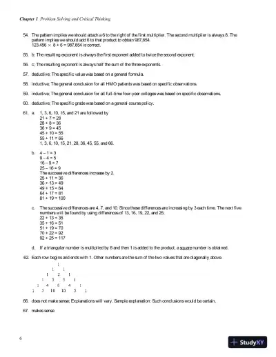 Solution Manual for Thinking Mathematically, 7th Edition - Page 10 preview image