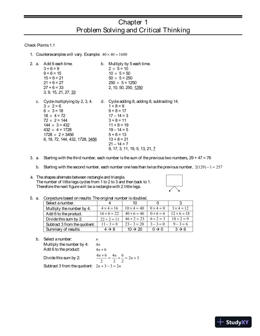 Solution Manual for Thinking Mathematically, 7th Edition, page 5